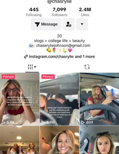 Screenshot of my TikTok profile